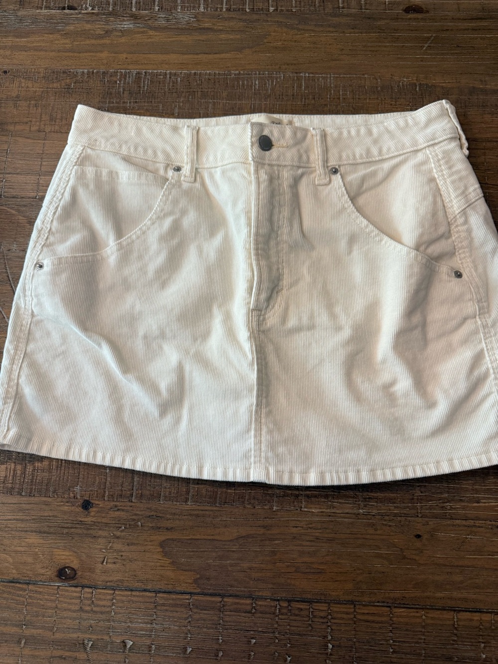 Women’s Universal Thread Cream Corduroy Mini Skirt Size 10